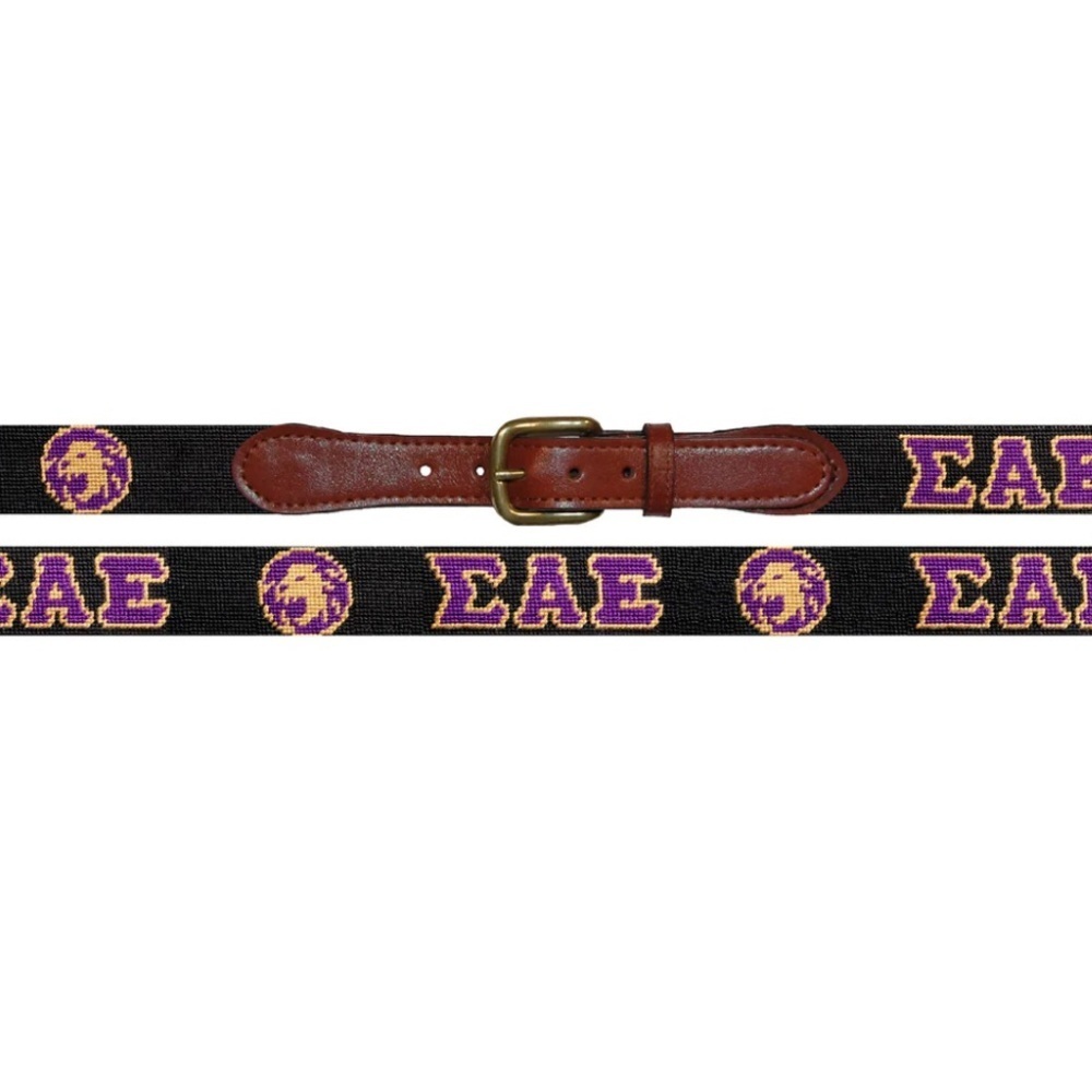 Smathers & Branson ΣΑΕ Needlepoint Belt Sigma Alpha Epsilon Fraternity Size 36